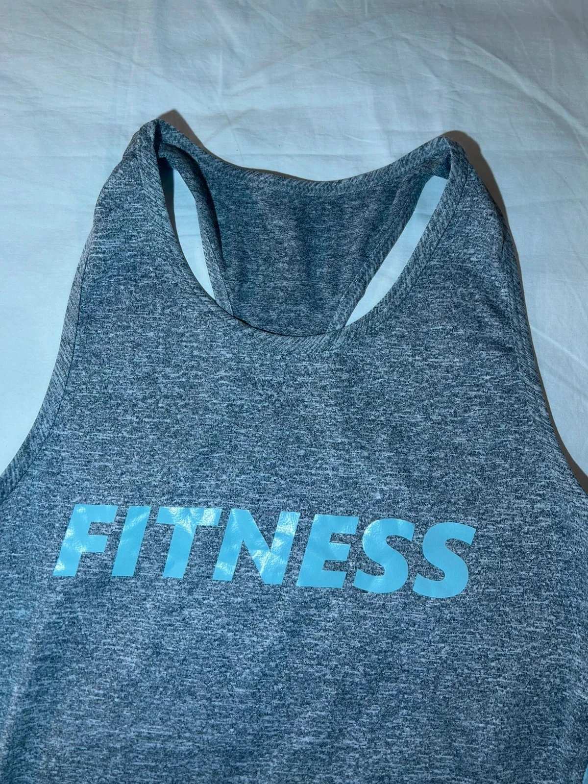 Vintage light blue grey sports top tank top fitness – photo 2